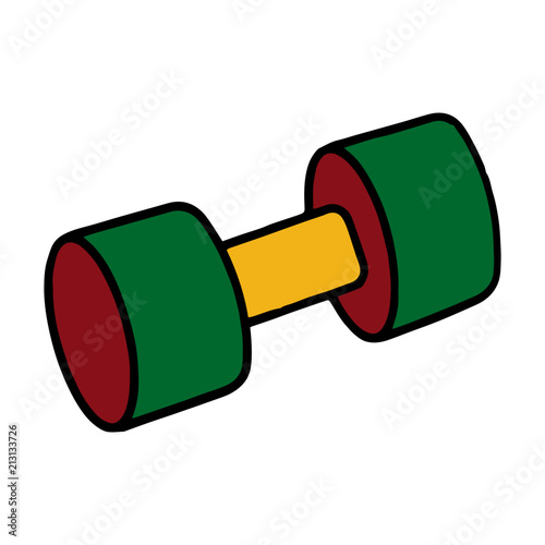 Dumbbell cartoon illustration isolated on white background for children color book