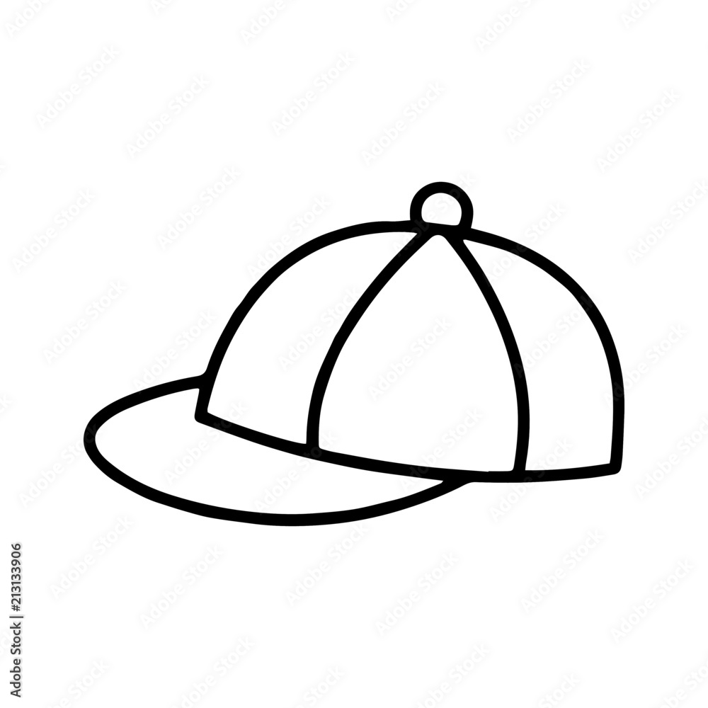 Hat cartoon illustration isolated on white background for children color  book Stock Vector | Adobe Stock