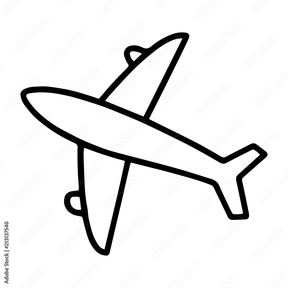 Cute airplane cartoon illustration isolated on white background for  children color book Stock Vector | Adobe Stock