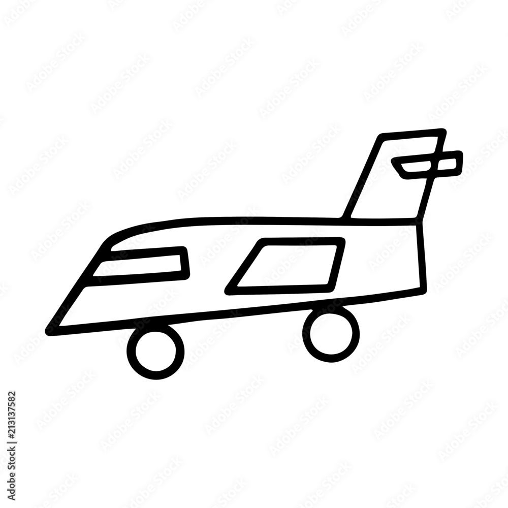 Fighter Jet cartoon illustration isolated on white background for children color book Fighter Jet cartoon illustration isolated on white background for children color book