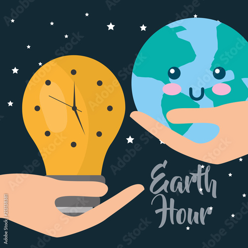 earth hour cartoon