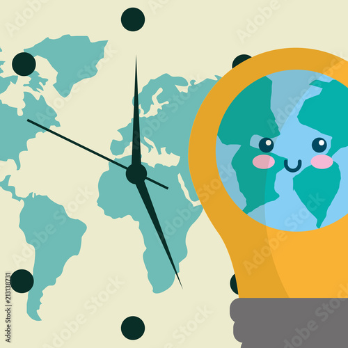 earth hour cartoon