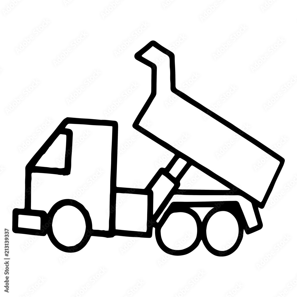 Cute truck cartoon illustration isolated on white background for children color book Cute truck cartoon illustration isolated on white background for children color book