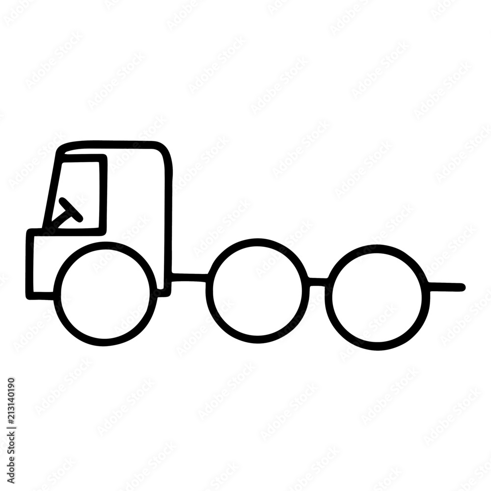 Fototapeta premium Cute truck cartoon illustration isolated on white background for children color book
