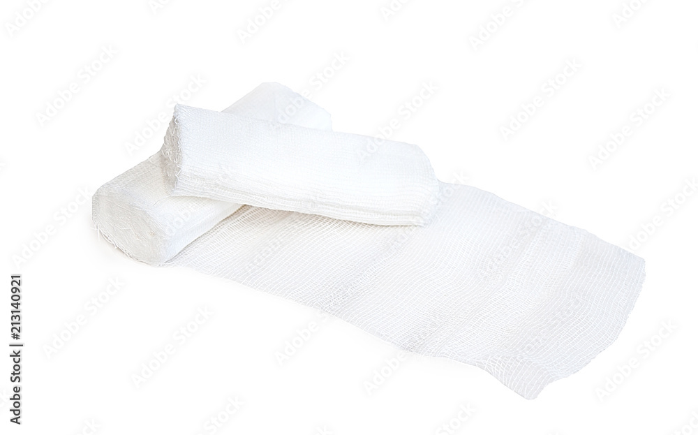 Medical gauze bandage roll isolated on white Medical gauze bandage roll isolated on white