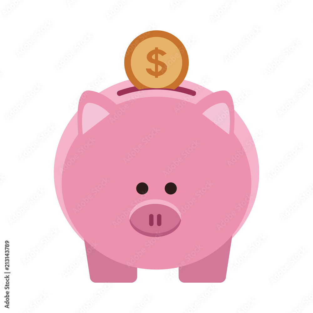 piggy with coin money savings vector illustration graphic design piggy with coin money savings vector illustration graphic design