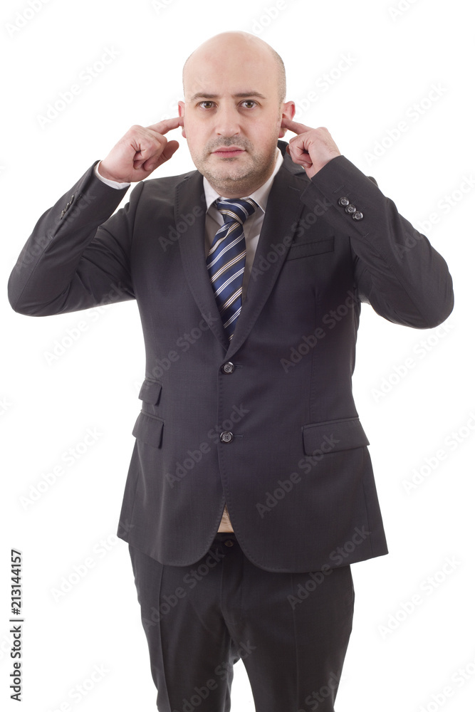 covering his ears covering his ears