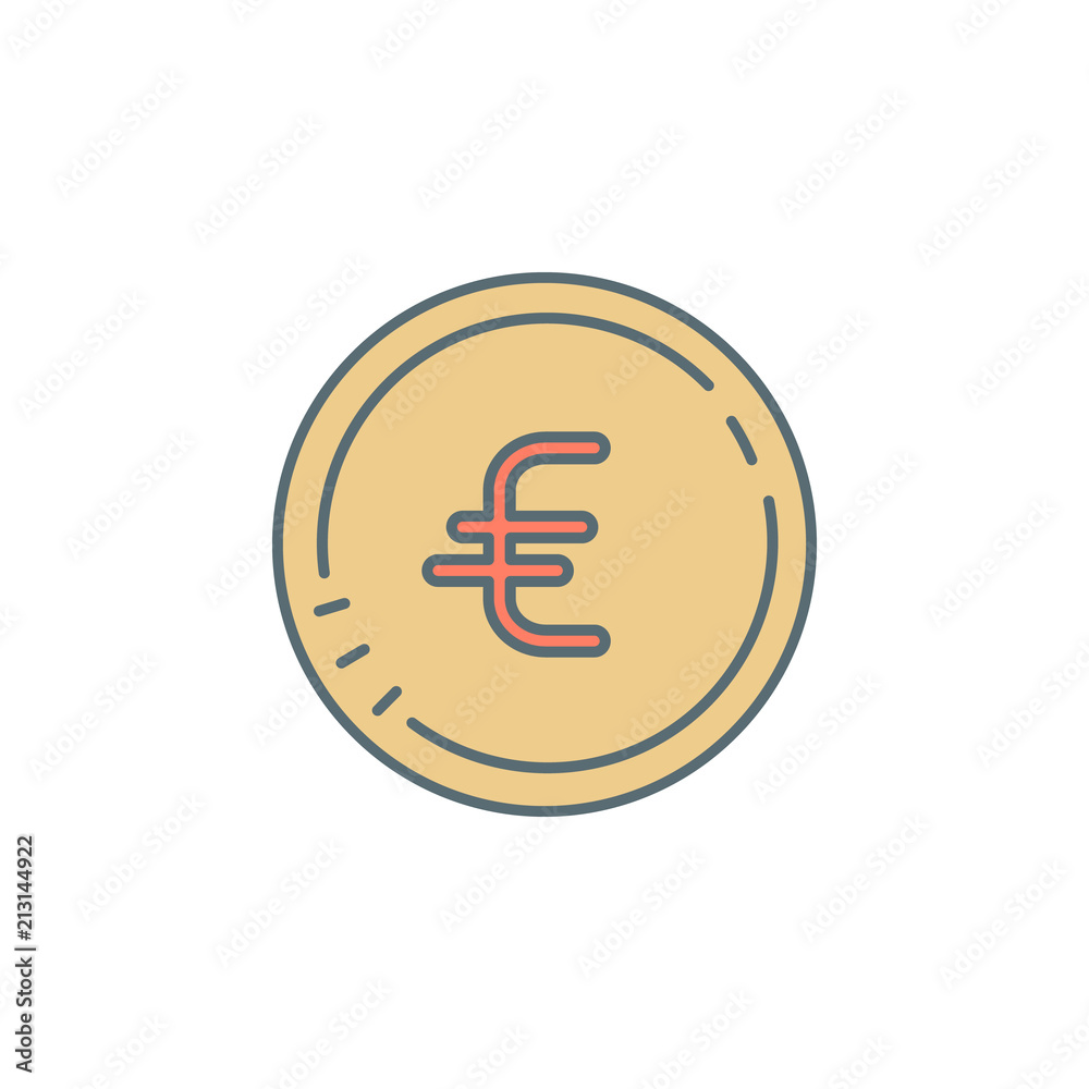 euro coin dusk style line icon. Element of banking icon for mobile concept and web apps. Dusk style euro coin icon can be used for web and mobile euro coin dusk style line icon. Element of banking icon for mobile concept and web apps. Dusk style euro coin icon can be used for web and mobile