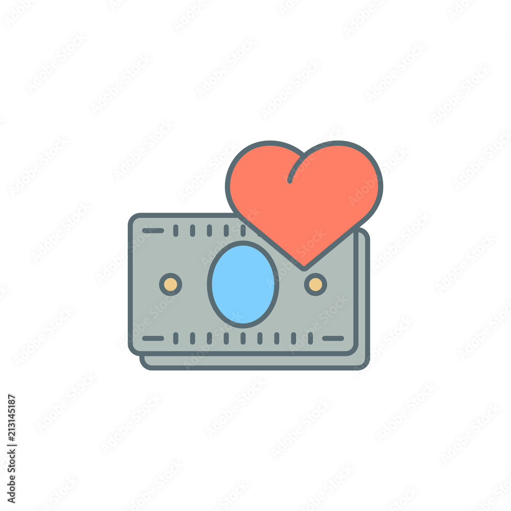 Fototapeta premium money with love dusk style line icon. Element of banking icon for mobile concept and web apps. Dusk style money with love icon can be used for web and mobile