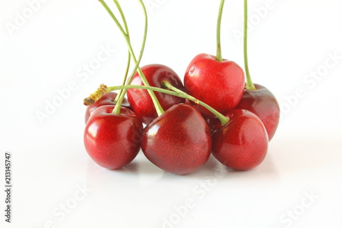 fresh cherry fruit in white background © gv image