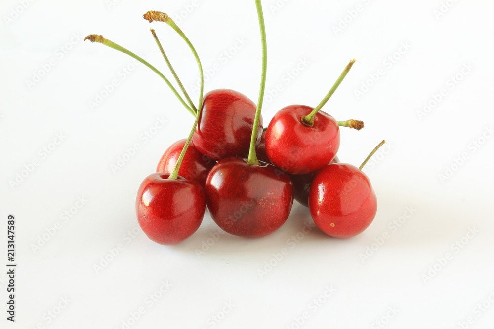 fresh cherry fruit in white background fresh cherry fruit in white background