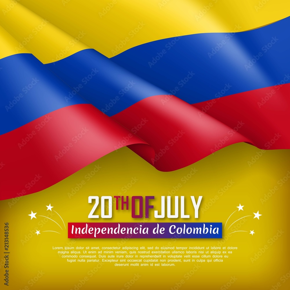 Festive illustration of Independence day of Colombia. National