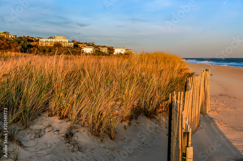 Sunset in a November day, at Hamptons Beach New York