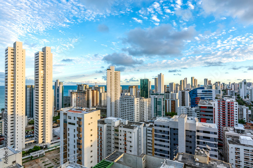 Skyline Buildings in a Blue Sky day at Boa Viagem Beach, Recife, Pernambuco, Brazil © MontenegroStock