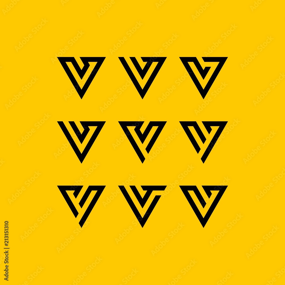 V letter set logo design vector V letter set logo design vector