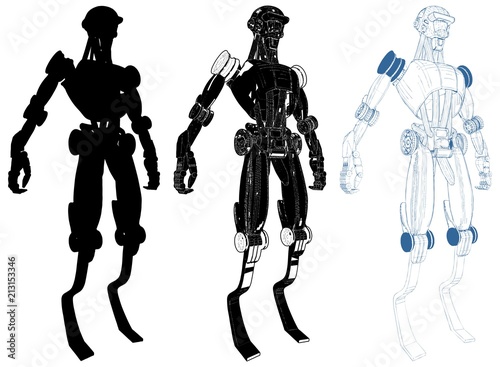Android With Internal Technology Vector. Android With Internal Technology Of Their Electrical Circuit Vector 
