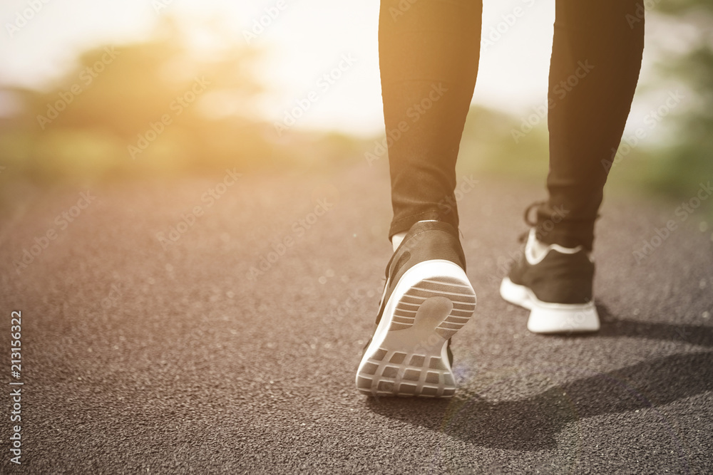 Runner woman running in the morning, sport fitness work out concept.
