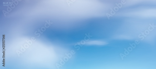 Blue sky background with white clouds. Abstract sky for natural background. Vector.