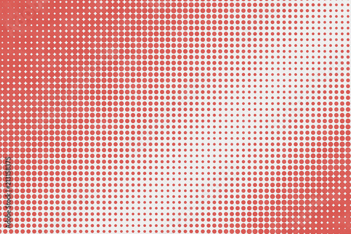 Abstract red dots pattern with gradient halftone effect