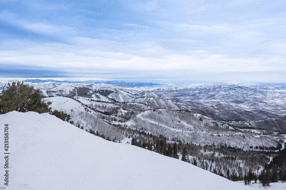 Skiing on a mountain - vista point
