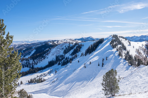Skiing on a mountain - vista point - panorama - back country - no boundaries © Larry Zhou