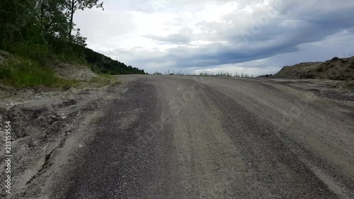 A stabile shoot going up a hill. Its a located in a gravel pit, and the hill is steep. photo