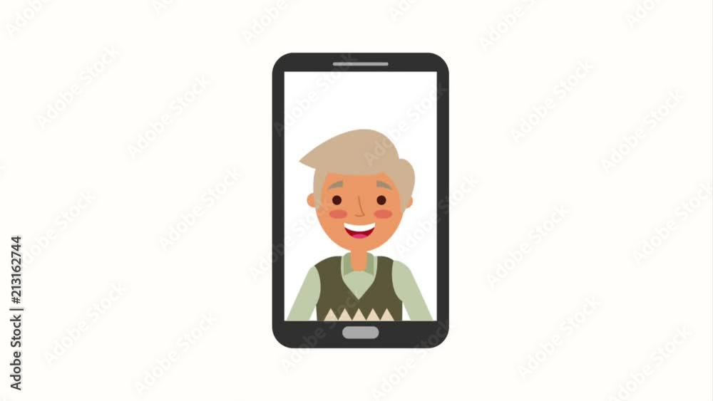 older man in screen smartphone animation hd older man in screen smartphone animation hd
