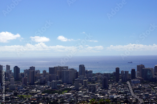 Honolulu Townscape and Pacific Ocean
