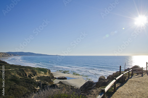 A view of the beach from the Torrey Pine state park on a nice summer day. 