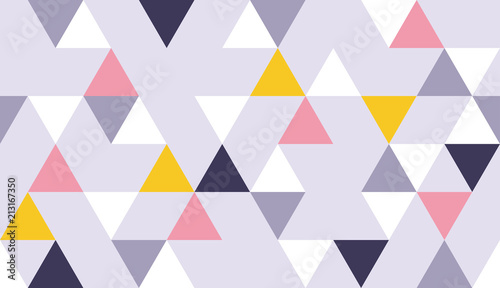 Geometric triangle pattern background with Scandinavian abstract color art and Swiss geometry vector prints