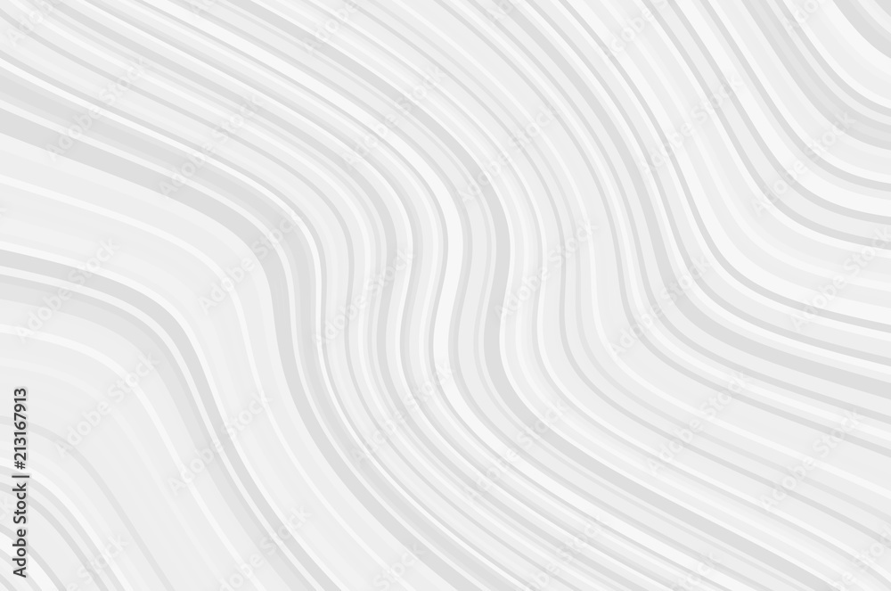 White gray geometric pattern with stripes. Wavy simple background. Light backdrop for design layouts. Modern minimalist style. 