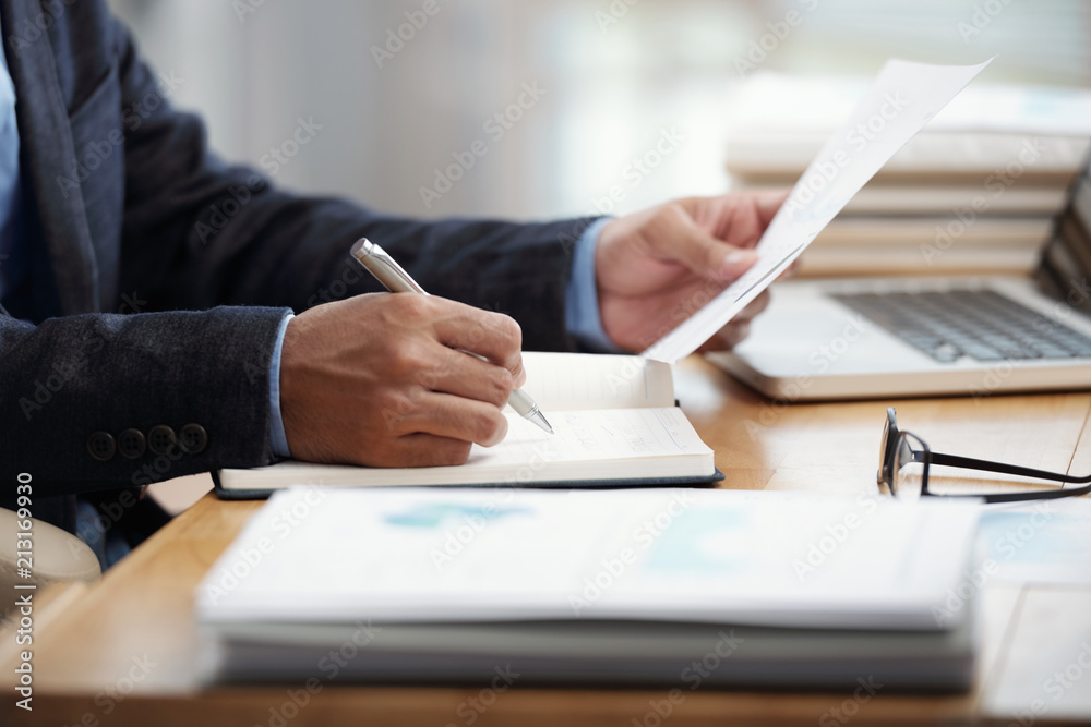 Businessman planning his day
