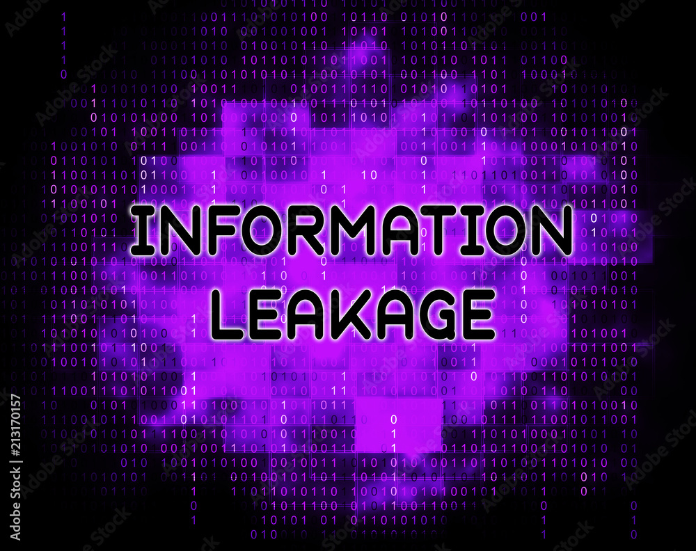 Fototapeta premium Information Leakage Unprotected Digital Flow 2d Illustration