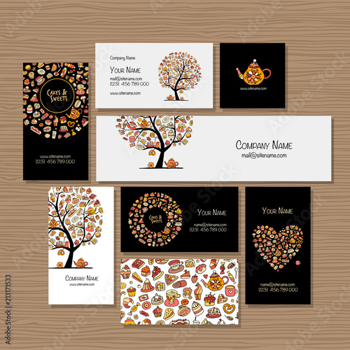 Business cards, design idea for sweets shop company