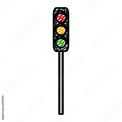 doodle traffic light road sign object