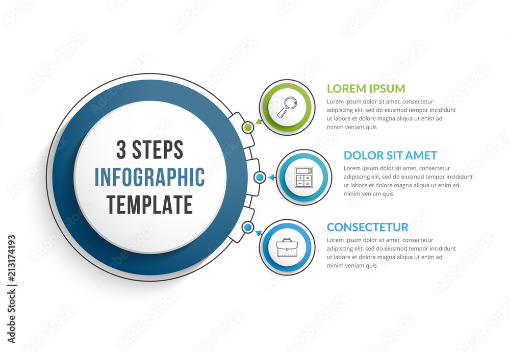 Infographic Template with Three Steps