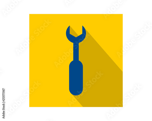 crescent wrench construction repair fix engineering tool equipment image vector icon logo
