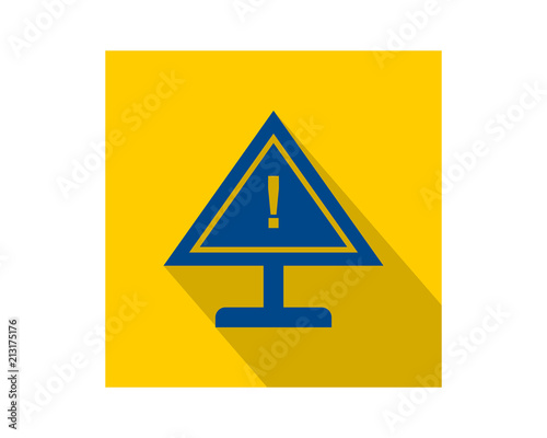 exclamation sign construction repair fix engineering tool equipment image vector icon logo