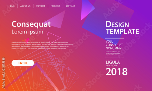 Website template design and landing page line geometric shapes background. Vector illustration for apps development, mobile, ui template.