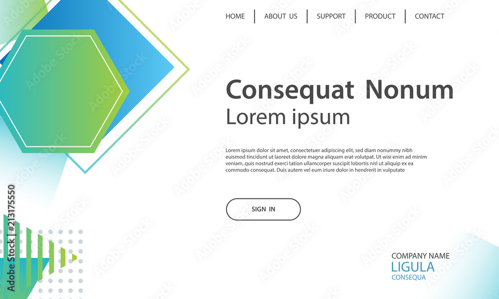 Website template design and landing page geometric shapes background. Vector illustration for apps development, mobile, ui template.