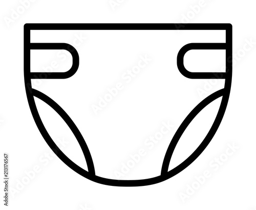 Tableau sur toile Disposable baby or adult diaper / nappy line art vector icon for apps and websit