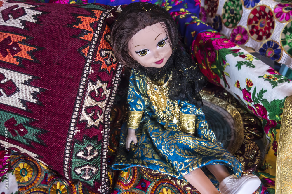 Beautiful doll in a traditional Arabic dressb