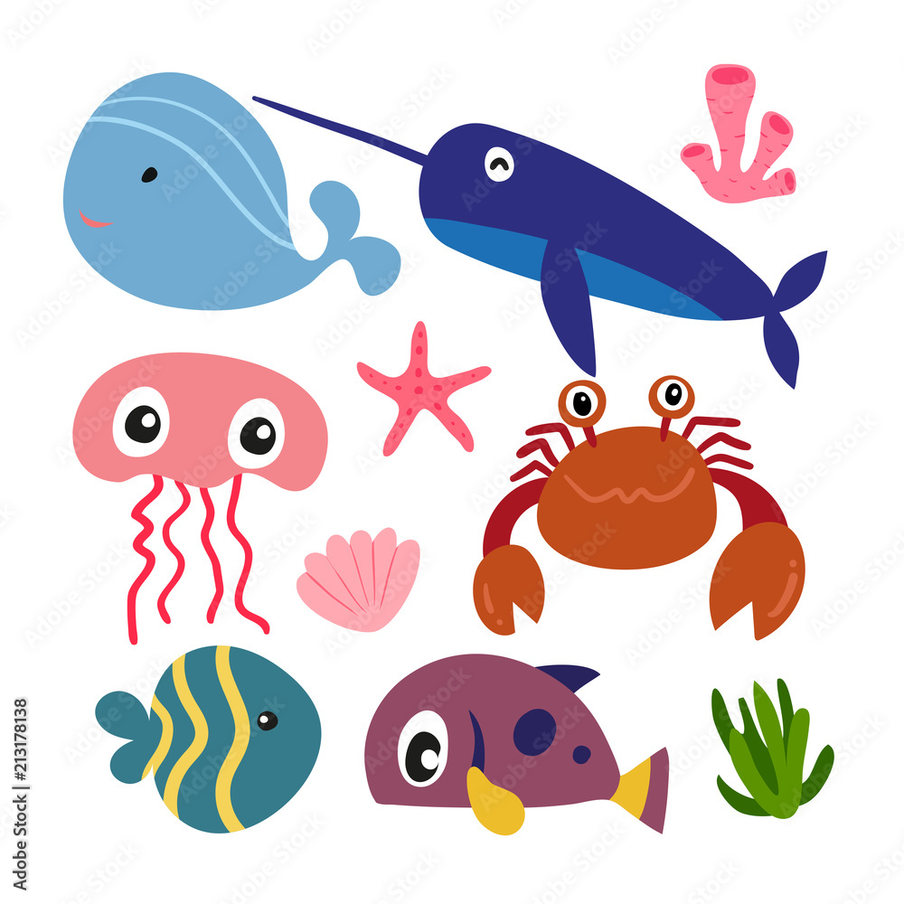 marine life vector collection design