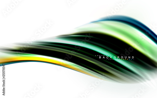 Fluid liquid mixing colors concept on light grey background, wave and swirl curve flow line, trendy abstract layout template for business presentation, app wallpaper banner, poster or wallpaper
