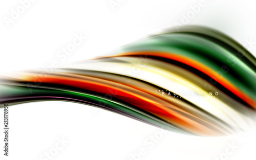 Fluid liquid mixing colors concept on light grey background, wave and swirl curve flow line, trendy abstract layout template for business presentation, app wallpaper banner, poster or wallpaper