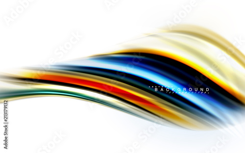 Fluid liquid mixing colors concept on light grey background, wave and swirl curve flow line, trendy abstract layout template for business presentation, app wallpaper banner, poster or wallpaper