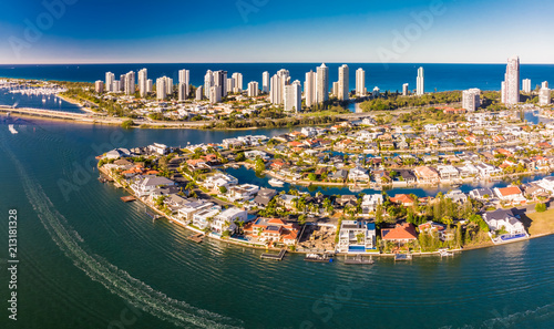 Aerial photo of Surfers Paradise and Southport on the Gold Coast photo
