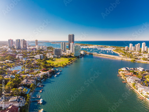 Aerial view of Southport on the Gold Coast  Queendsland  Austral