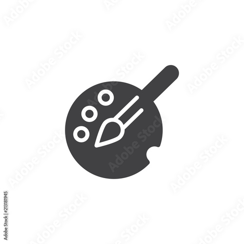 Paint brush with palette vector icon. filled flat sign for mobile concept and web design. art palette simple solid icon. Symbol, logo illustration. Pixel perfect vector graphics