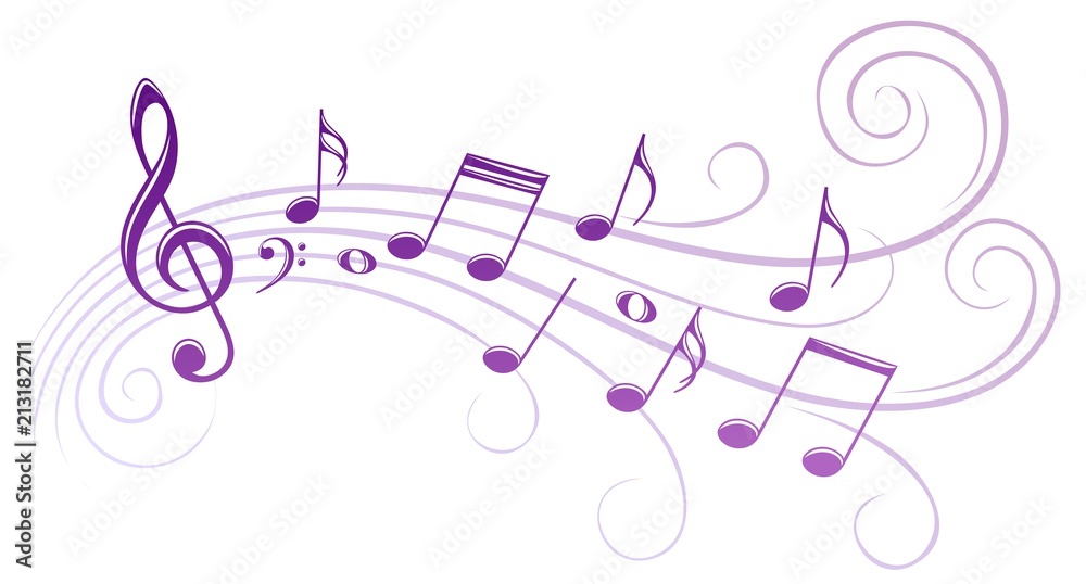 Naklejka premium Symbol with music notes.